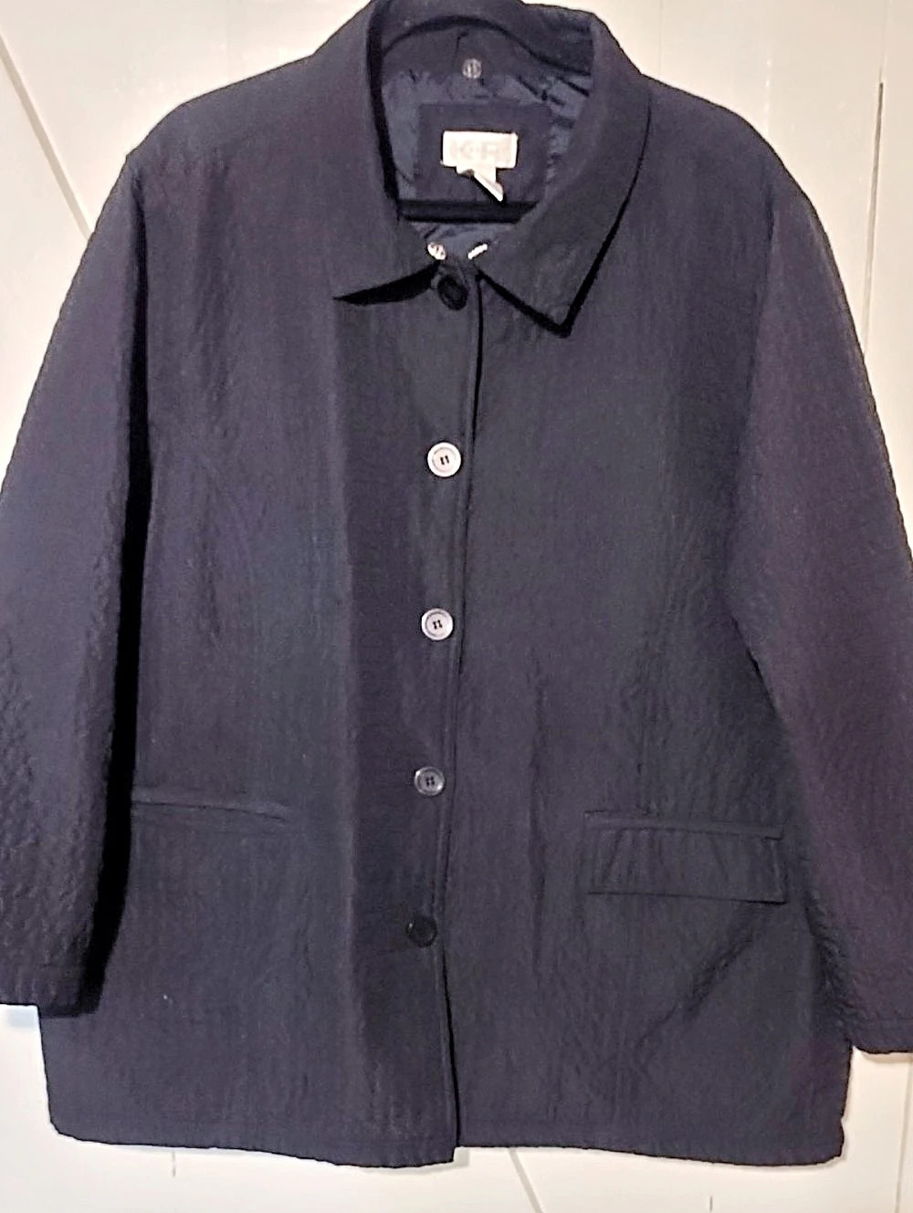 Kim Rogers Quilted Utility Jacket in Black Size 2X EUC.